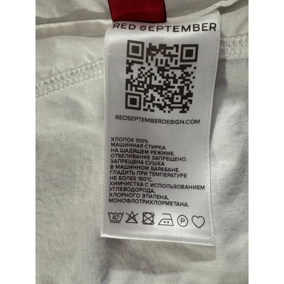 Red September textured embroidered Shirt size XS NWT mspr $345 *stain - Picture 7 of 10